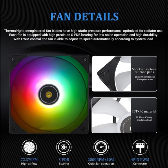 RGB LED Computer Cooling Fans (009) - Picture 5 of 6
